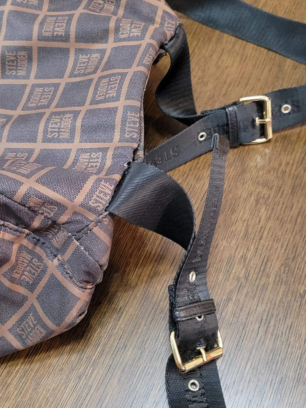 Steve Madden Brown Logo Backpack